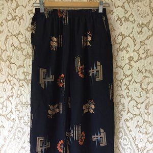 Vintage Oriental Print Pants